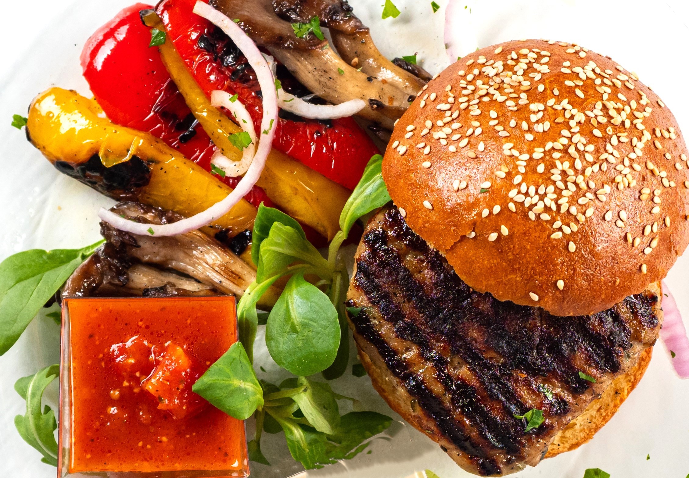 Chicken burger lunch box